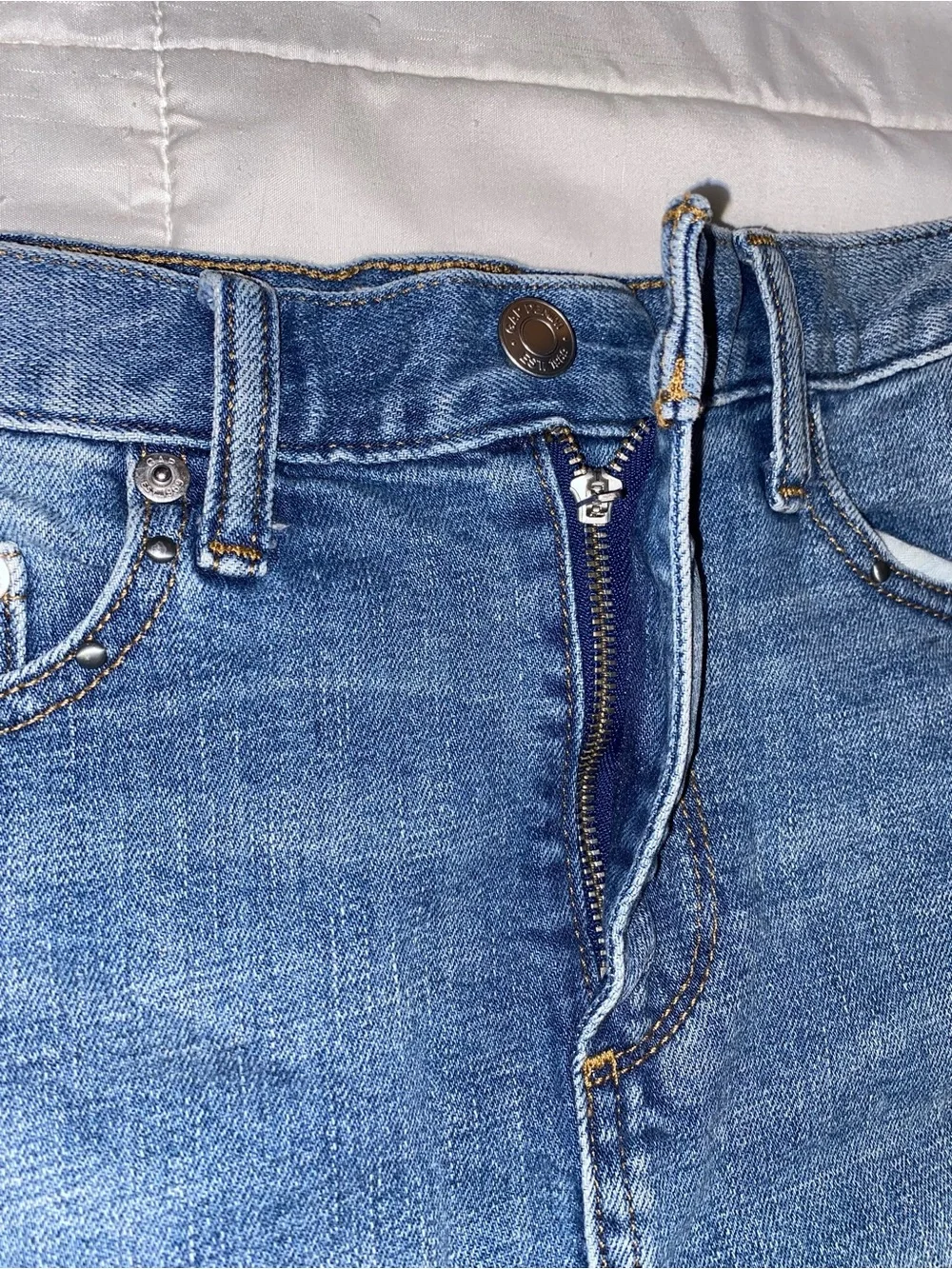 GAP Light Blue Denim Mini Skirt with Side Studs